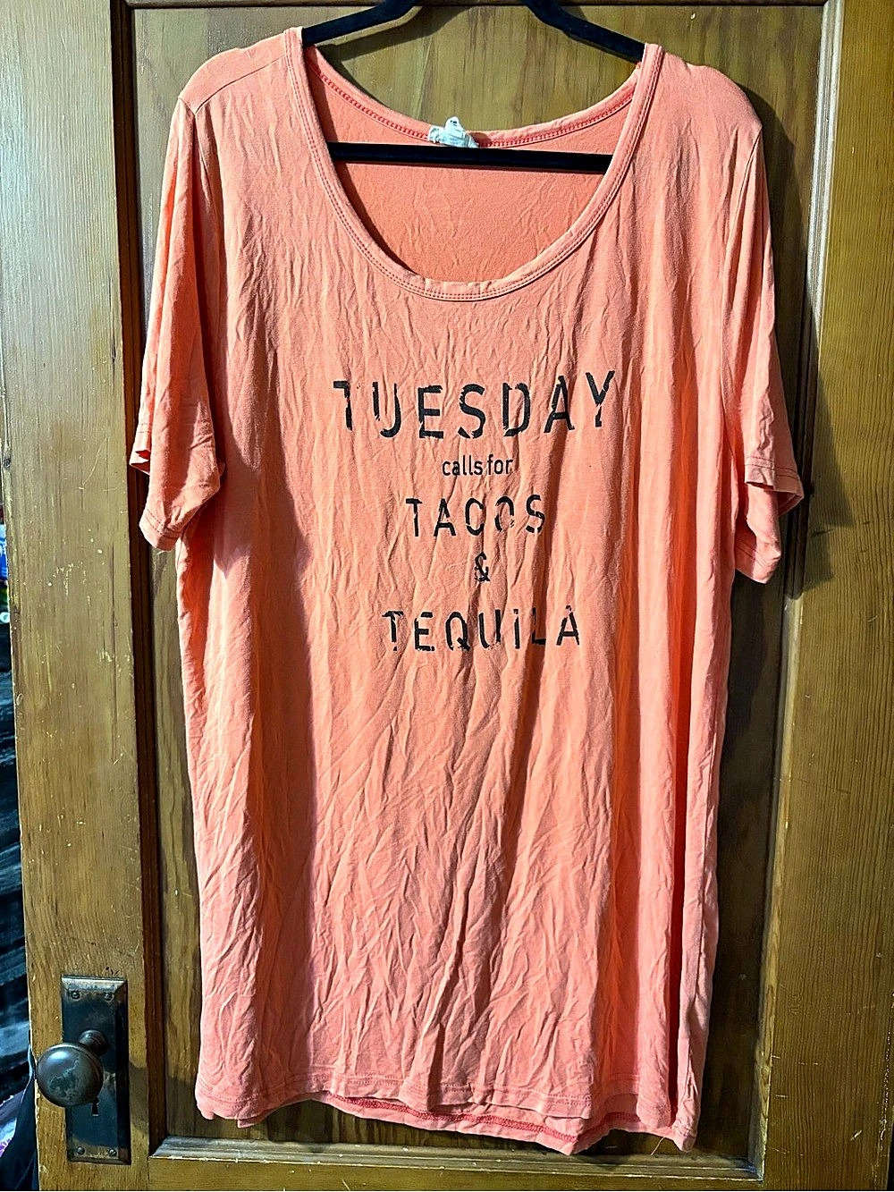 POL Tuesday Calls For Tacos & Tequila Graphic Tee Pink 3XL